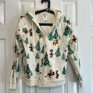 Disney holiday Christmas Mickey and friends zip up sweatshirt hoodie